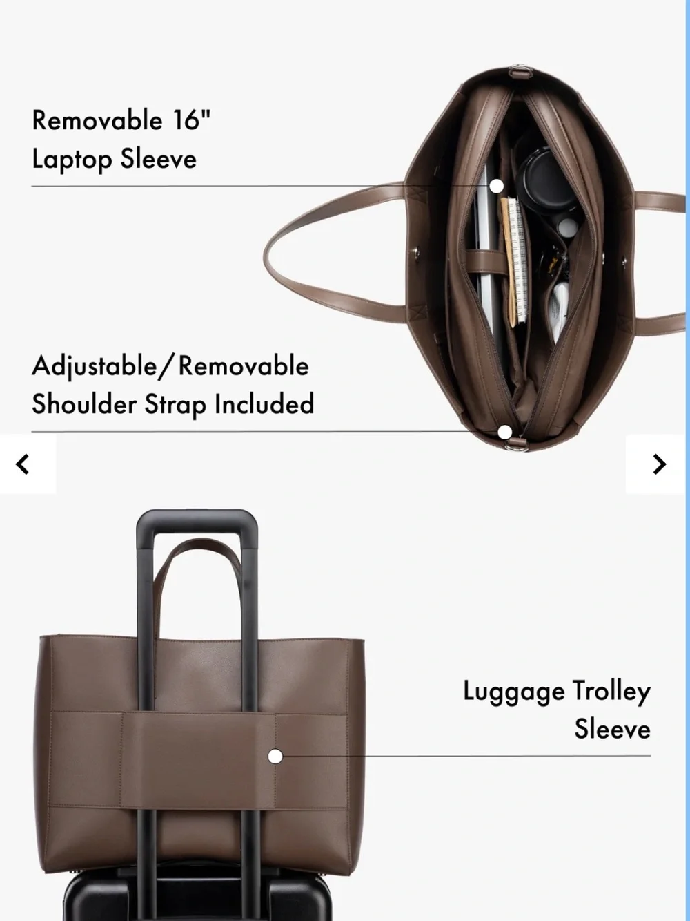 Haven 16” Calpak Laptop Tote Bag - Espresso